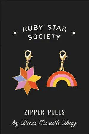 Alexia Zipper Pulls 2ct - Quilt Star and Rainbow