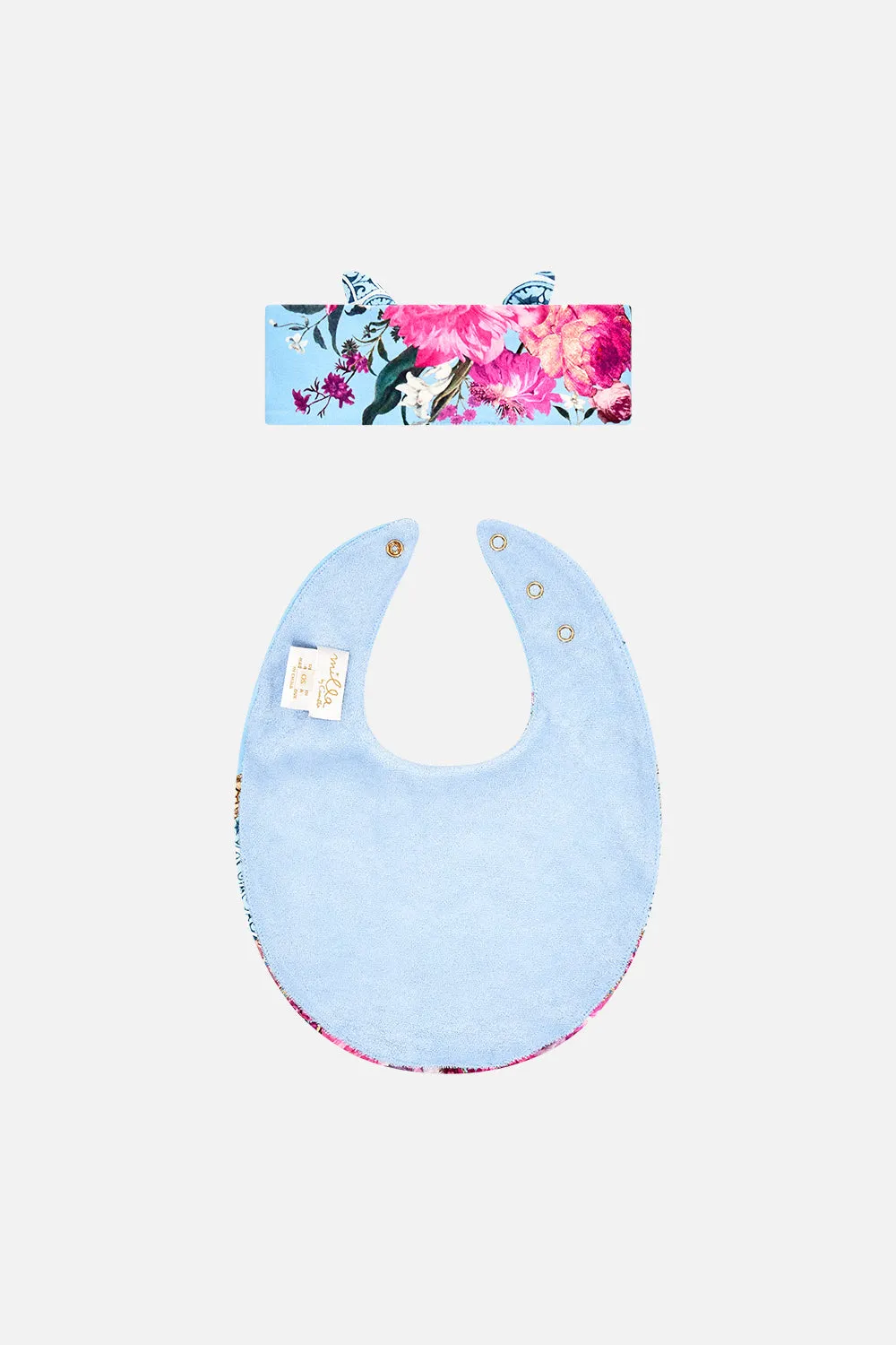 BABIES OVERSIZED BIB AND HEADBAND SET DOWN THE GARDEN PATH