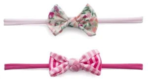 Baby Bling Mini Print 2pc Set-Scatter Floral & Hot Pink Stripe
