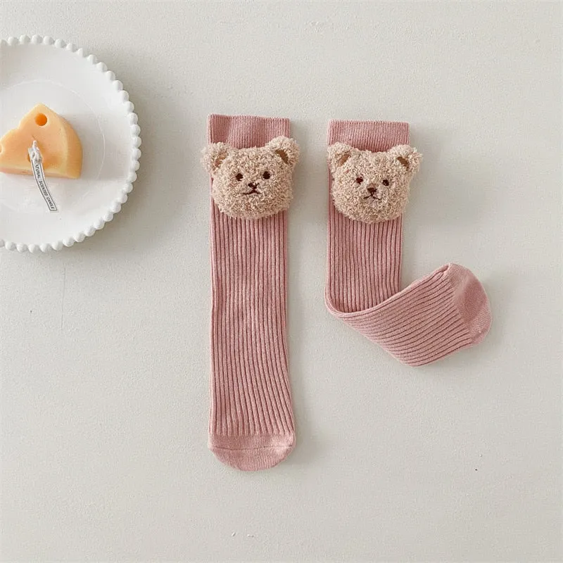 Baby Socks/ / Boys Knee High Long Soft Cotton Cute Bear Children Socks 2-8 yrs