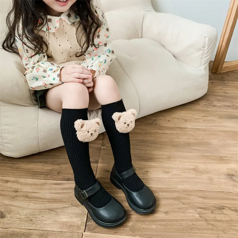 Baby Socks/ / Boys Knee High Long Soft Cotton Cute Bear Children Socks 2-8 yrs