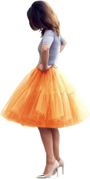 BABYONLINE D.R.E.S.S. Women Tutu Skirt Knee Tulle Skirt Petticoat Skirts Crinoline Rockabilly Tutu Skirt Slip