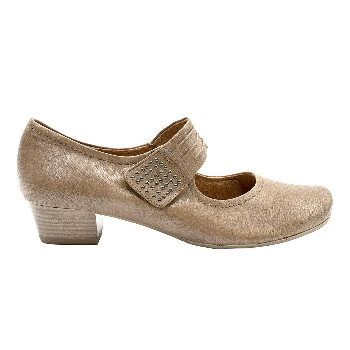 Caprice Mary Jane Vintagemid-Heel Shoes Leather Brown Colour For Women