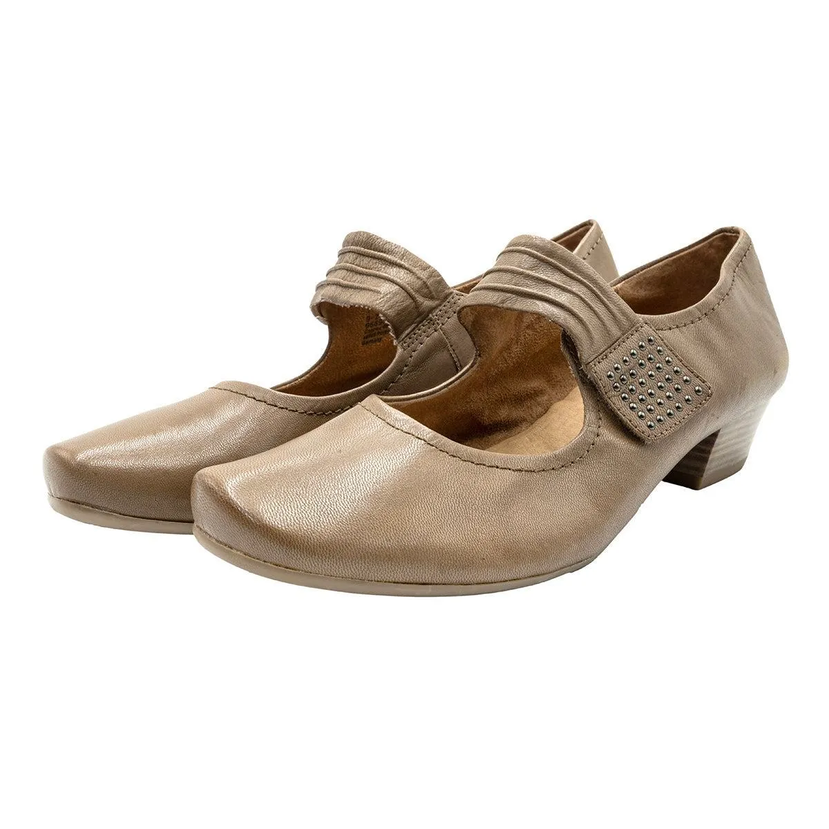 Caprice Mary Jane Vintagemid-Heel Shoes Leather Brown Colour For Women