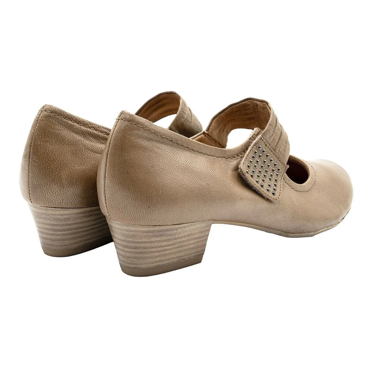 Caprice Mary Jane Vintagemid-Heel Shoes Leather Brown Colour For Women
