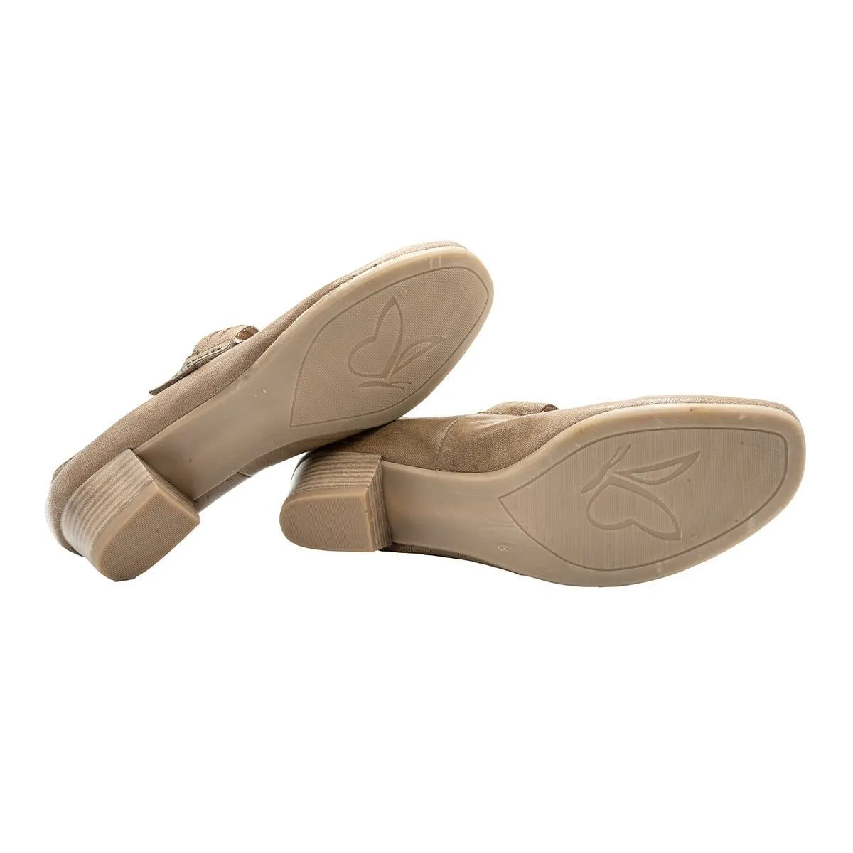 Caprice Mary Jane Vintagemid-Heel Shoes Leather Brown Colour For Women