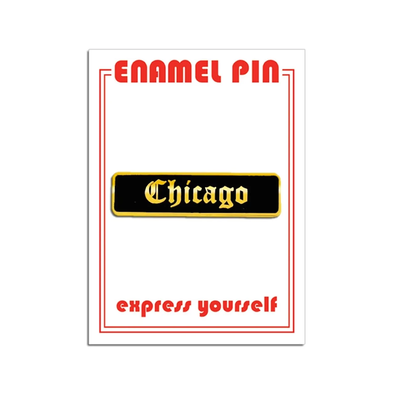 Chicago Old English Enamel Pin
