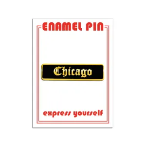 Chicago Old English Enamel Pin