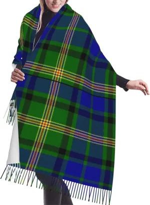 Clan Stewart Hunting Tartan Imitation Cashmere Tassel Scarf Winter Scarf Autumn Softest Classic Warm