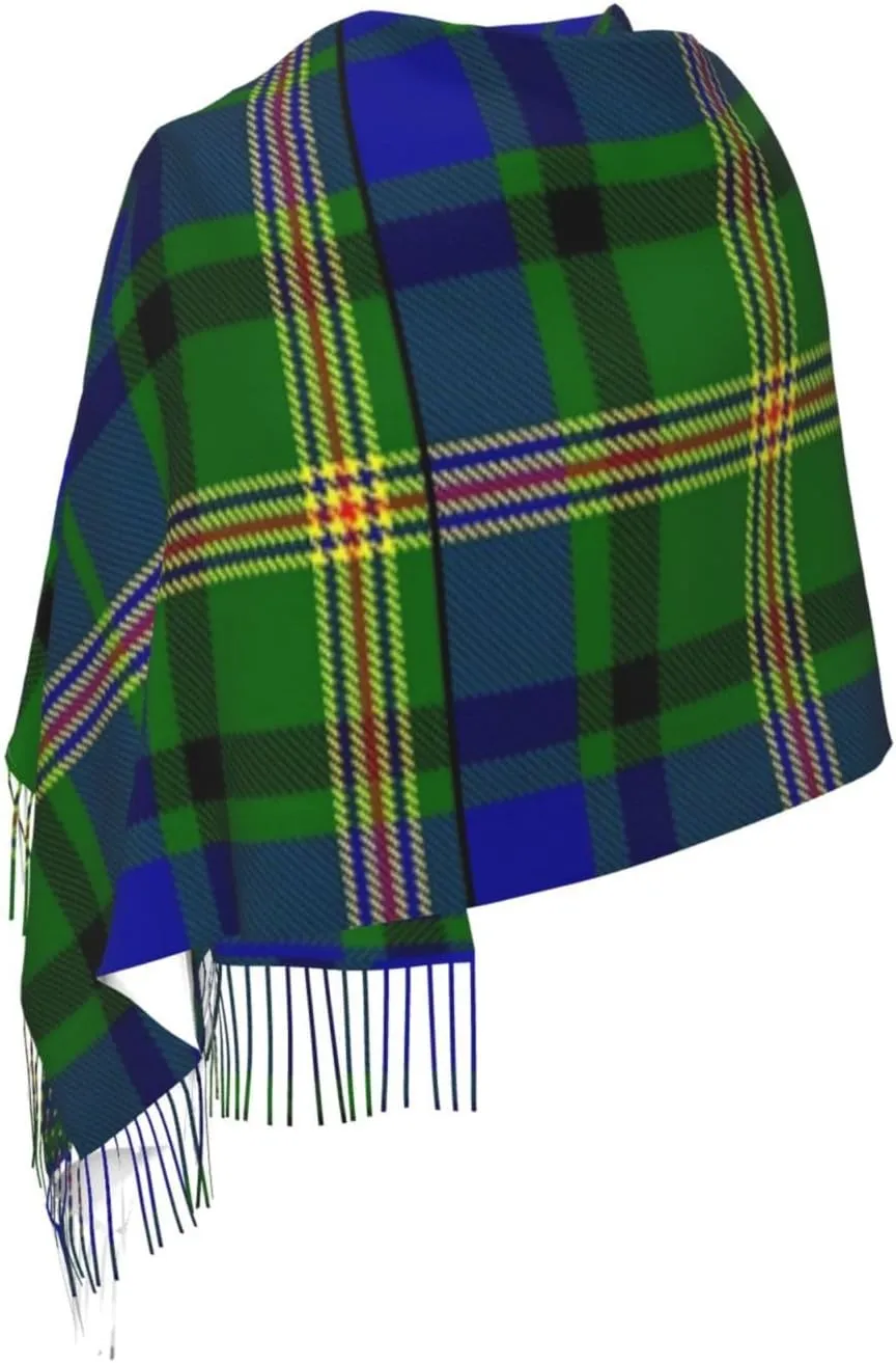 Clan Stewart Hunting Tartan Imitation Cashmere Tassel Scarf Winter Scarf Autumn Softest Classic Warm