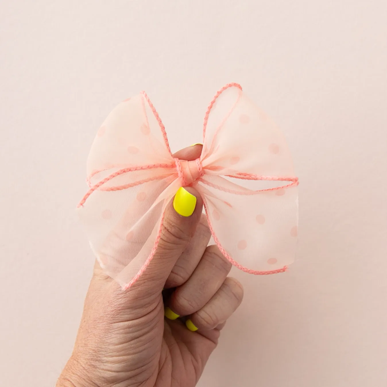 Coral Dot | Ribbon Bow