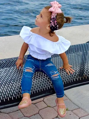 Cute N Casual Ripped Jeans Set