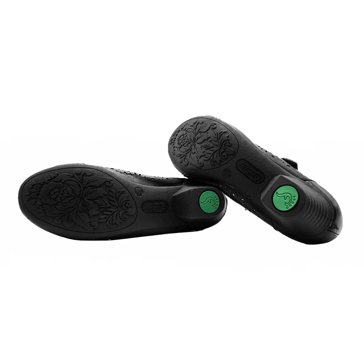 Footflex Mary Jane Ballerinas Leather Black Colour For Women