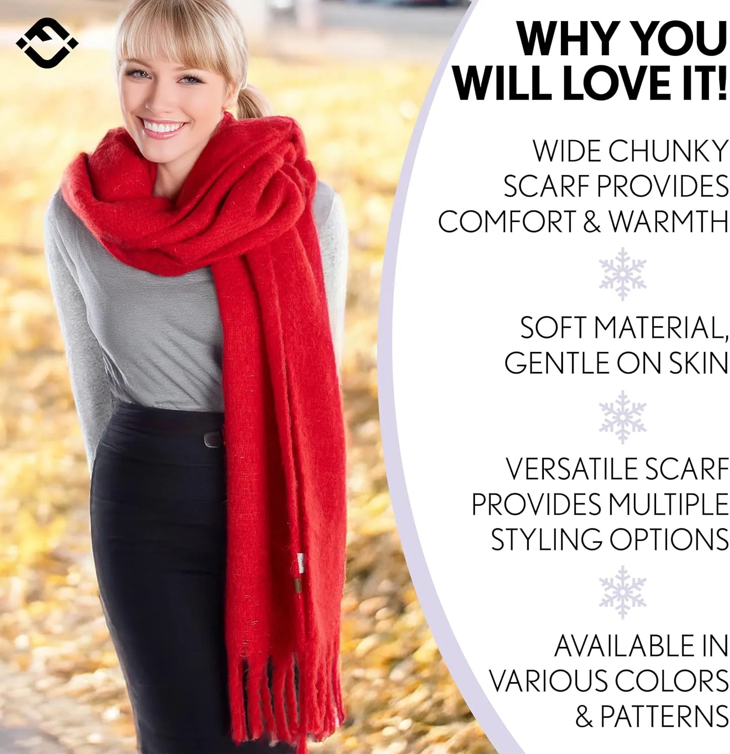 Funky Junque Luxury Cashmere Feel Winter Scarf - Soft Warm Knit Shawl - Mother's Day Gift - for Women - Multiple Patterns