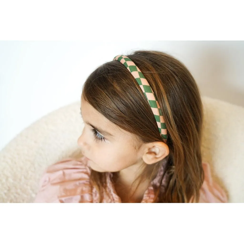 Headbands Set of 2 - Checks  Sunset    Orchard