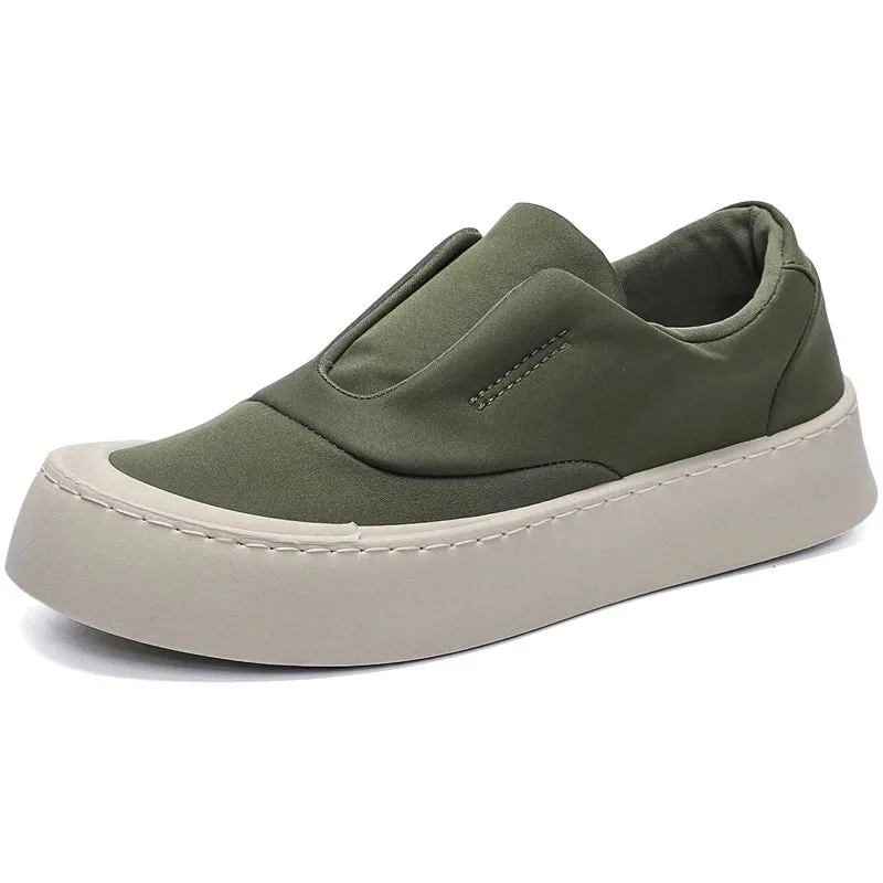 Hnzxzm British Style Man Sneakers For Men Platform Canvas Shoes Male New Street Style Vulcanized Sneakers Men Green