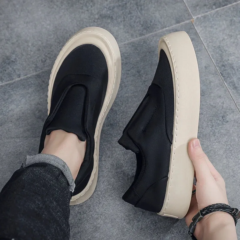 Hnzxzm British Style Man Sneakers For Men Platform Canvas Shoes Male New Street Style Vulcanized Sneakers Men Green