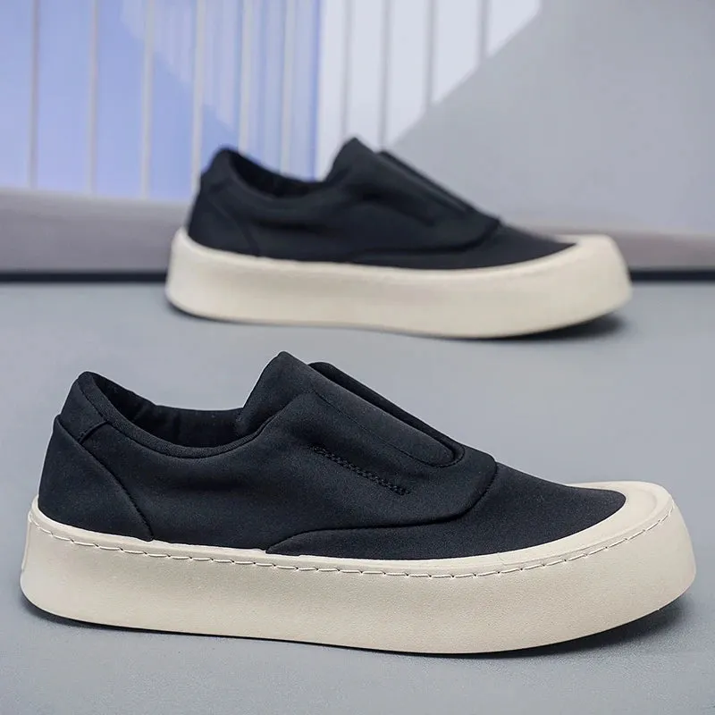 Hnzxzm British Style Man Sneakers For Men Platform Canvas Shoes Male New Street Style Vulcanized Sneakers Men Green