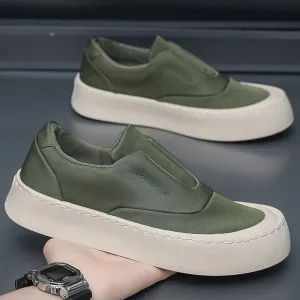 Hnzxzm British Style Man Sneakers For Men Platform Canvas Shoes Male New Street Style Vulcanized Sneakers Men Green
