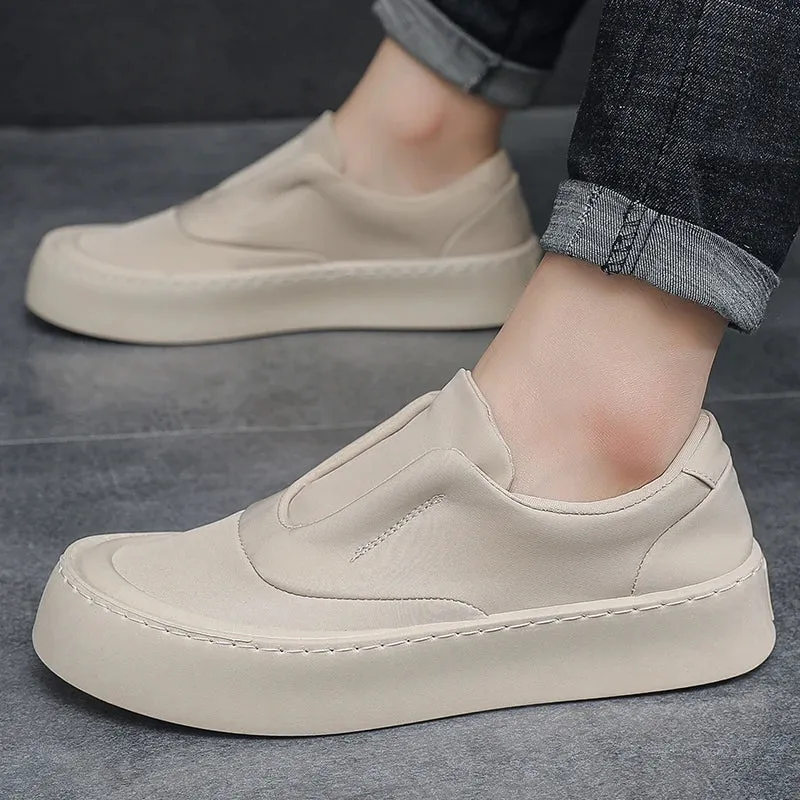 Hnzxzm British Style Man Sneakers For Men Platform Canvas Shoes Male New Street Style Vulcanized Sneakers Men Green