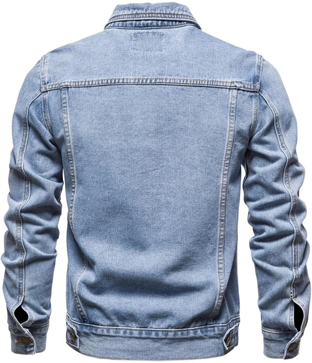 Jean Jacket for Men Slim Fit Fashion Jean Coat Denim Trucker Jackets Long Sleeve Button Down Outwear Coats Plus Size