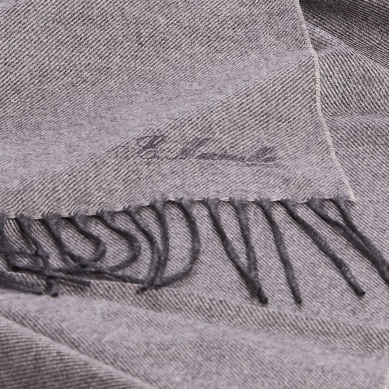 LIGHT GREY SILK AND CASHMERE SCARF