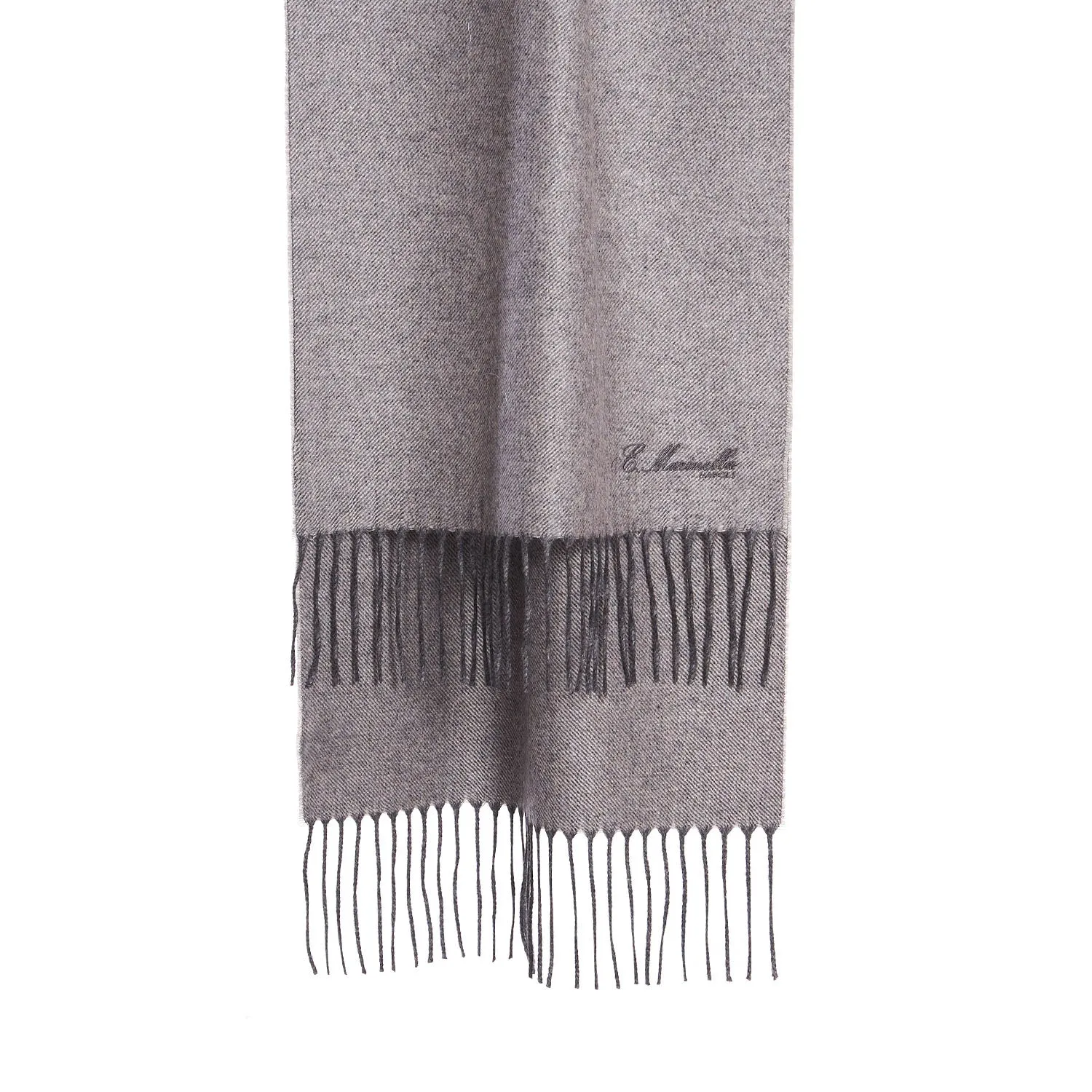 LIGHT GREY SILK AND CASHMERE SCARF