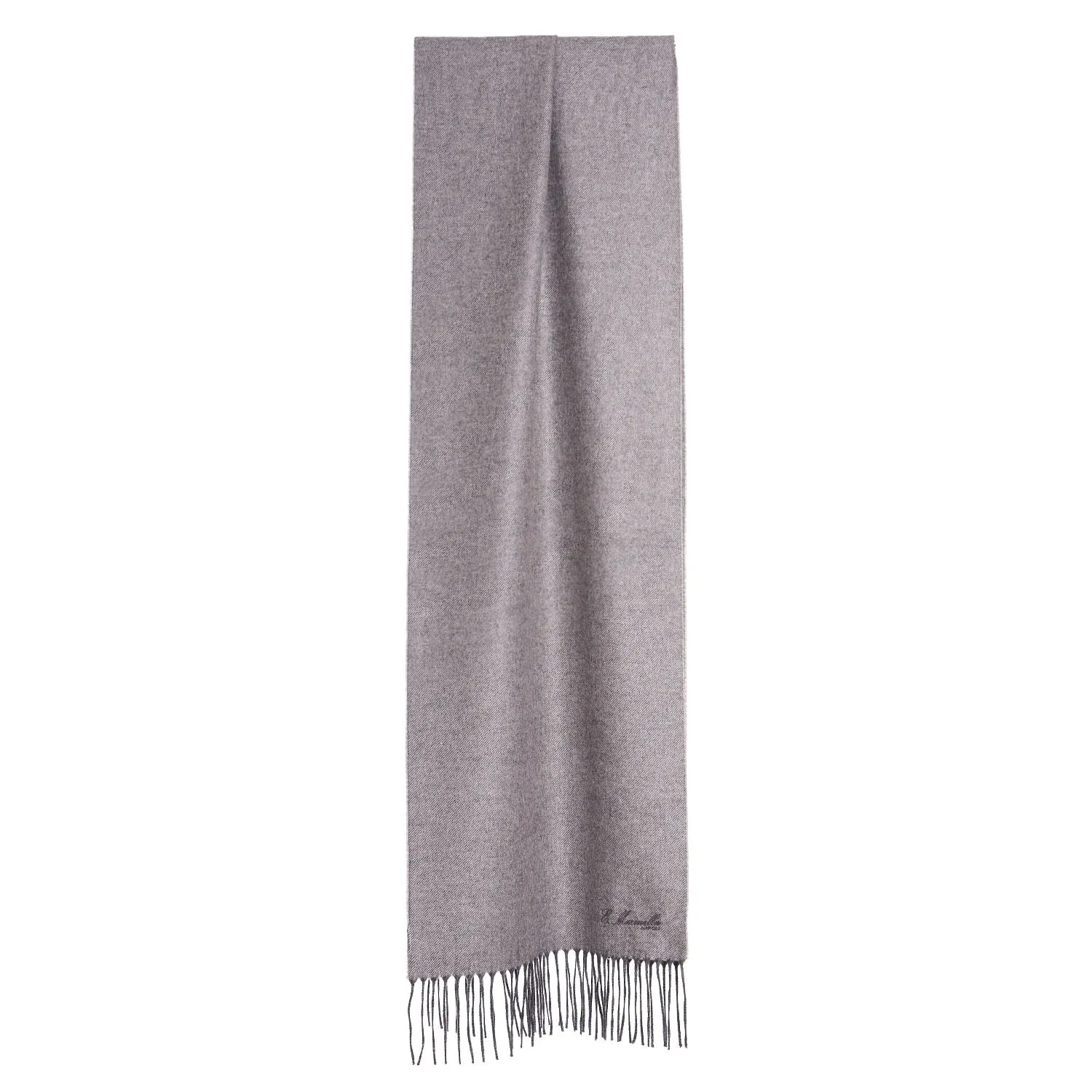 LIGHT GREY SILK AND CASHMERE SCARF