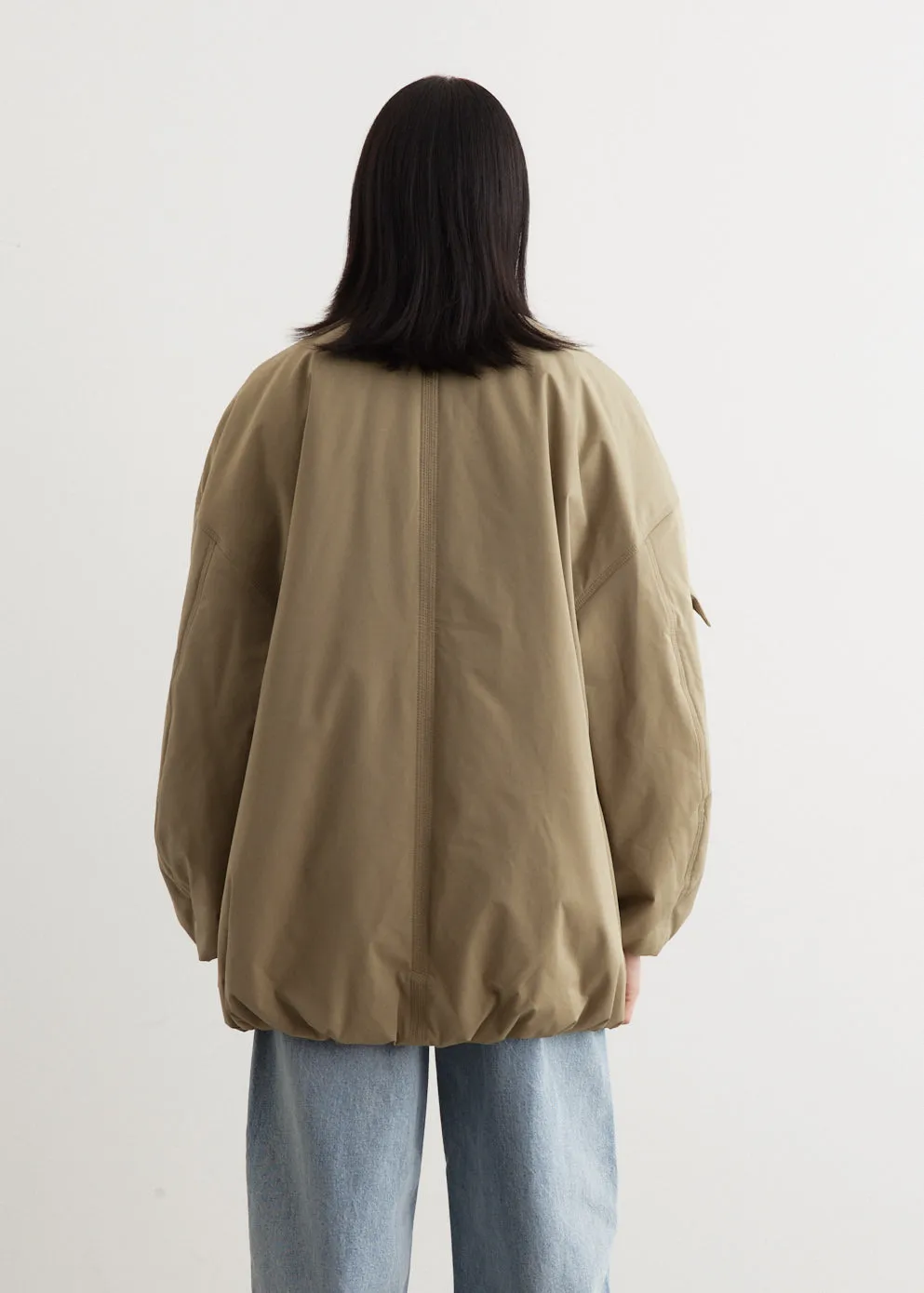 Light Twill Oversized Bomber Jacket