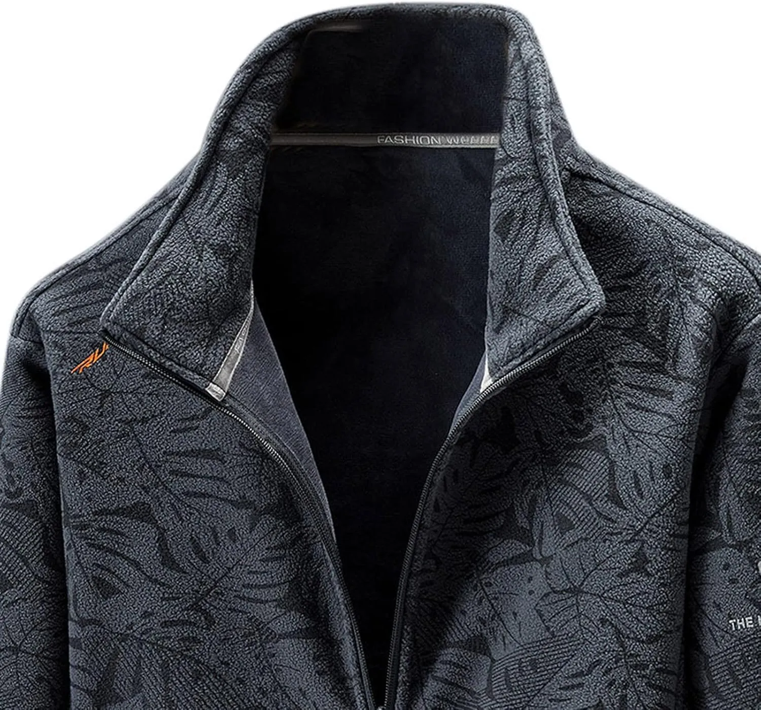 Men Fleece Jacket Winter Warm Lightweight Stand Collar Coat Full Zip Long Sleeve Jackets for Hiking Travel Casual Outwear