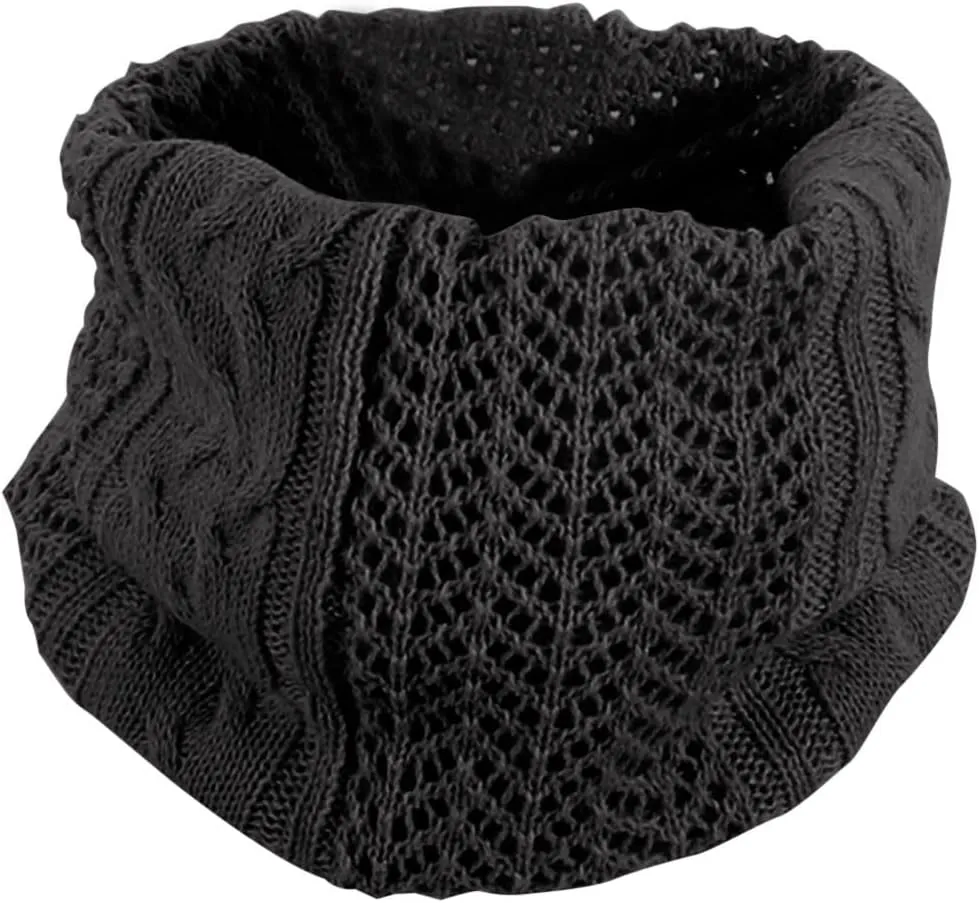 Mens Womens Warm Winter Scarf Neck Gaiter Warmer Knit Wool Ski Thermal Scarves Windproof Face Mask for Cold Weather