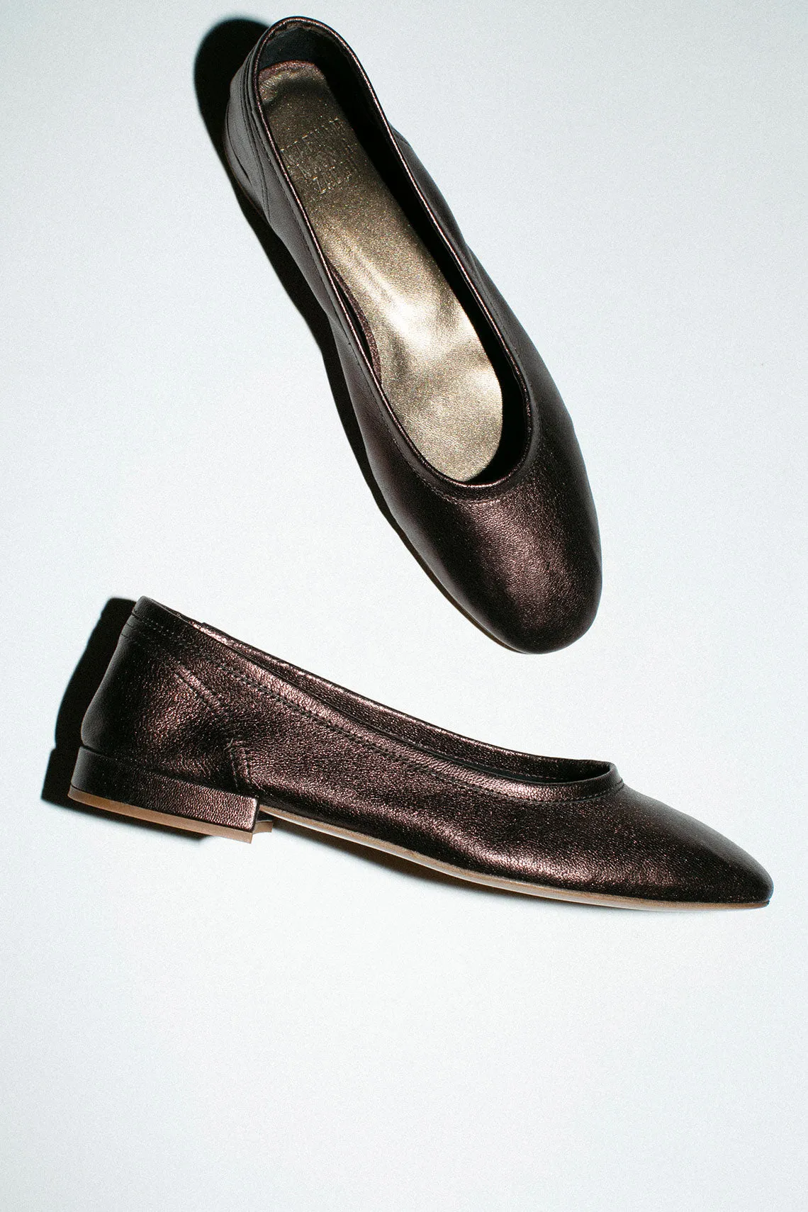 Metallic Deep Brass Serafina Flat