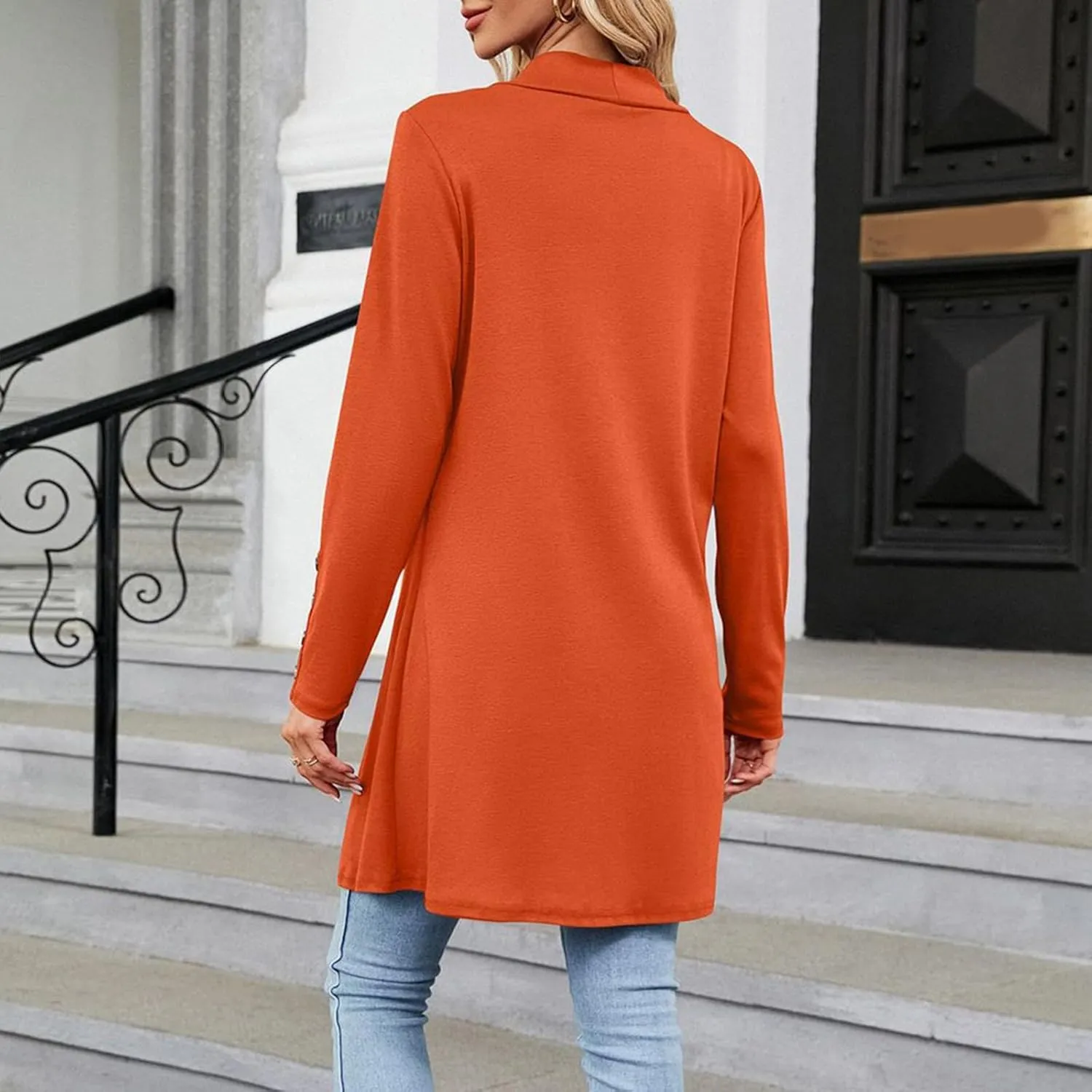 Plus Size Cardigan for Women Dressy Casual Long Sleeve Open Front Knit Chunky Cardigan Sweaters for Womens Coat