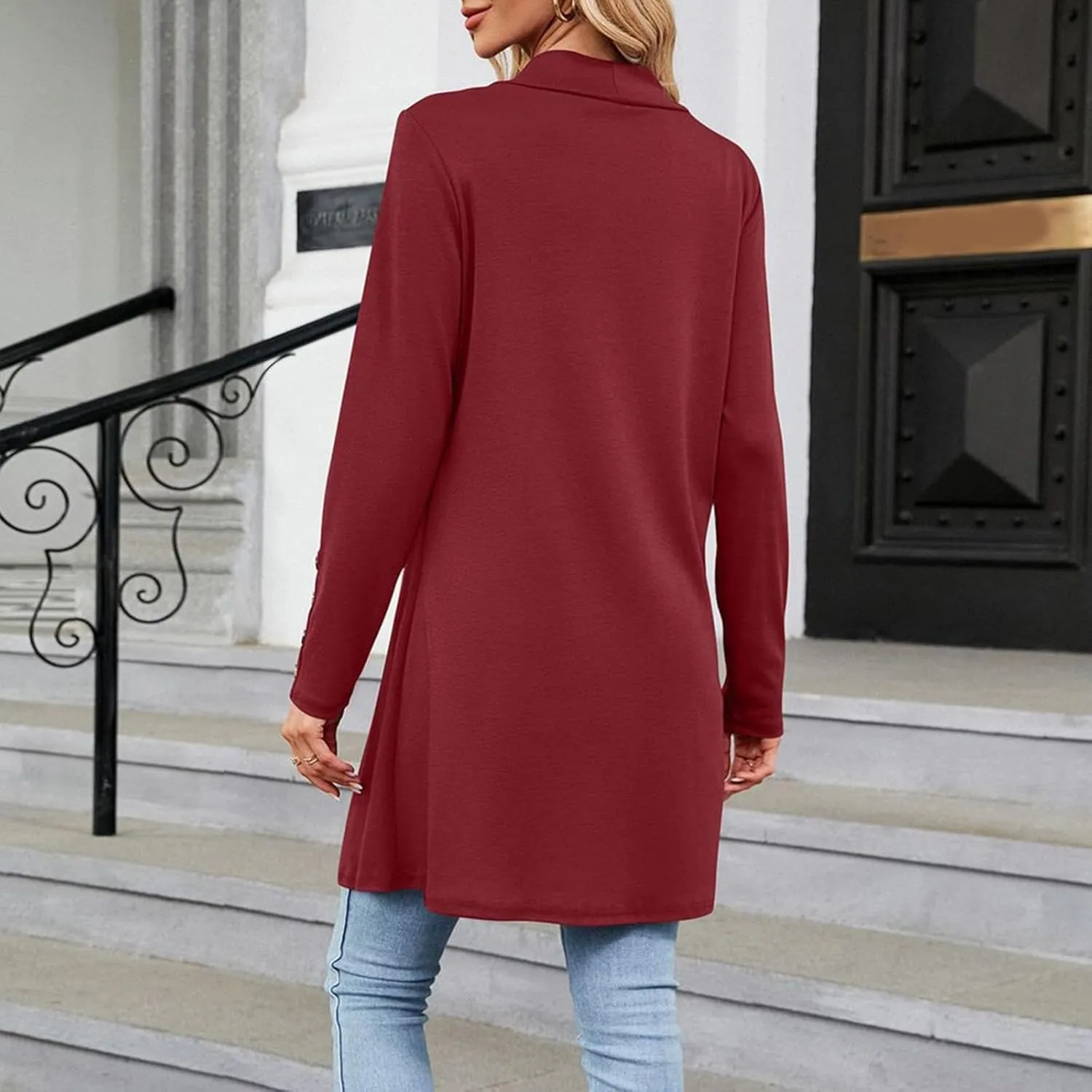 Plus Size Cardigan for Women Dressy Casual Long Sleeve Open Front Knit Chunky Cardigan Sweaters for Womens Coat
