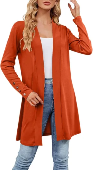 Plus Size Cardigan for Women Dressy Casual Long Sleeve Open Front Knit Chunky Cardigan Sweaters for Womens Coat