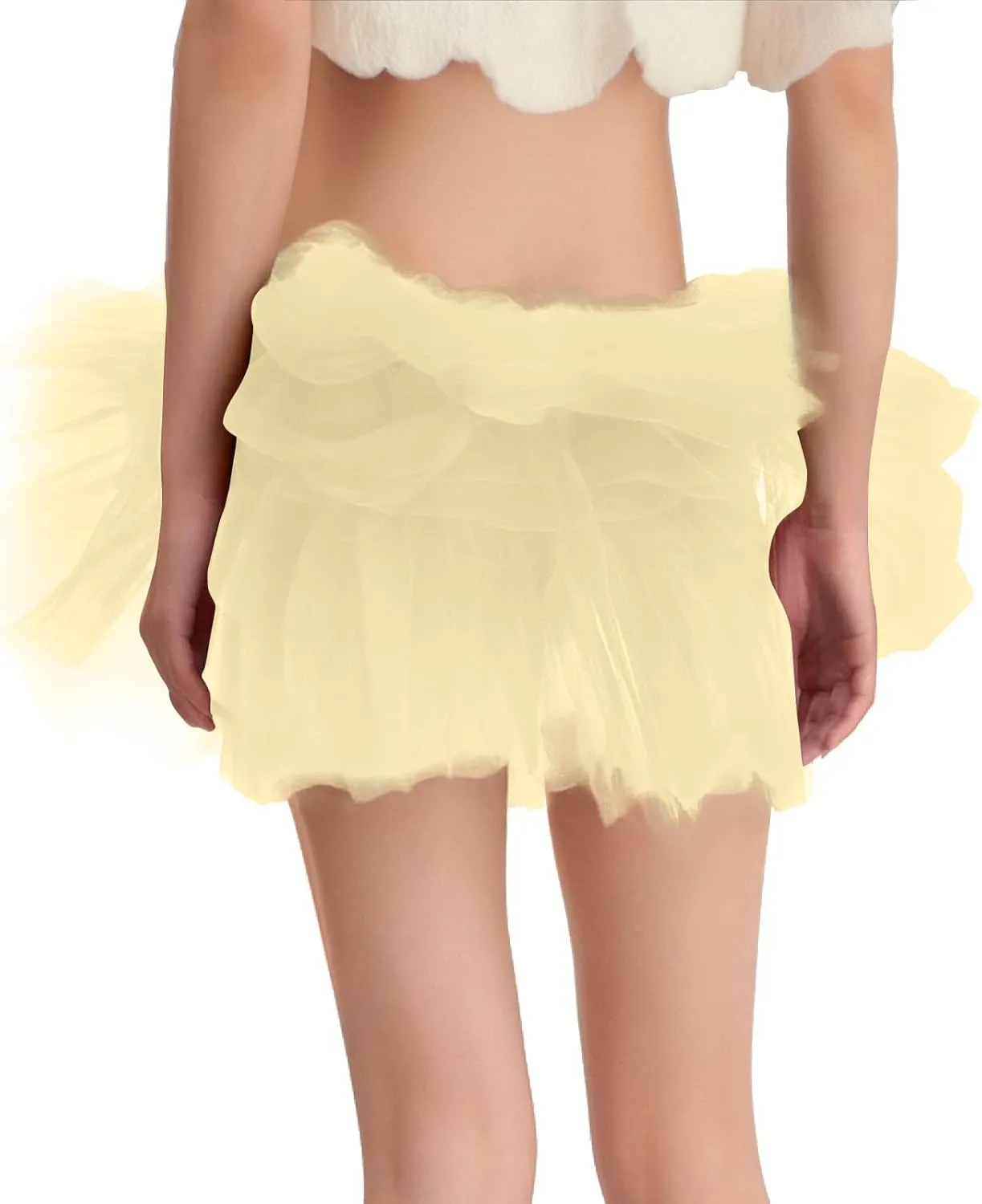 Skirts for Women Summer Loose Casual Trendy Solid Color Elastic Waist Flowy Mesh Tulle Ballet Party Dance Skirt, S-L
