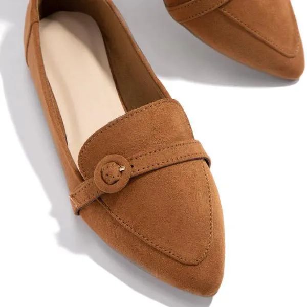 Sohiwoo Women Flats Pointed Toe Beige Lady Flat Heel Shoes Bowknot Slip on Loafers Office Lady Elegant Shoes Soft Sole Comfortable 31-45