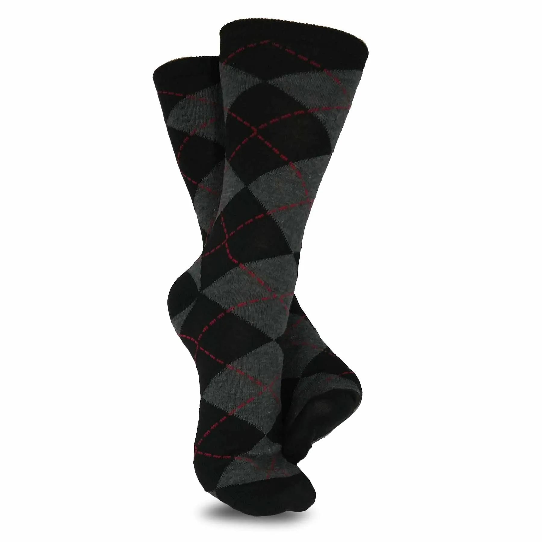 TeeHee Socks Women's Casual Polyester Crew Argyle Ministripe 12-Pack (1118998)