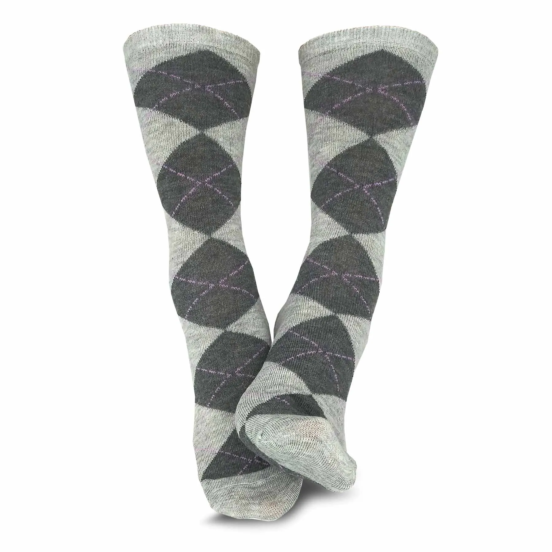 TeeHee Socks Women's Casual Polyester Crew Argyle Ministripe 12-Pack (1118998)