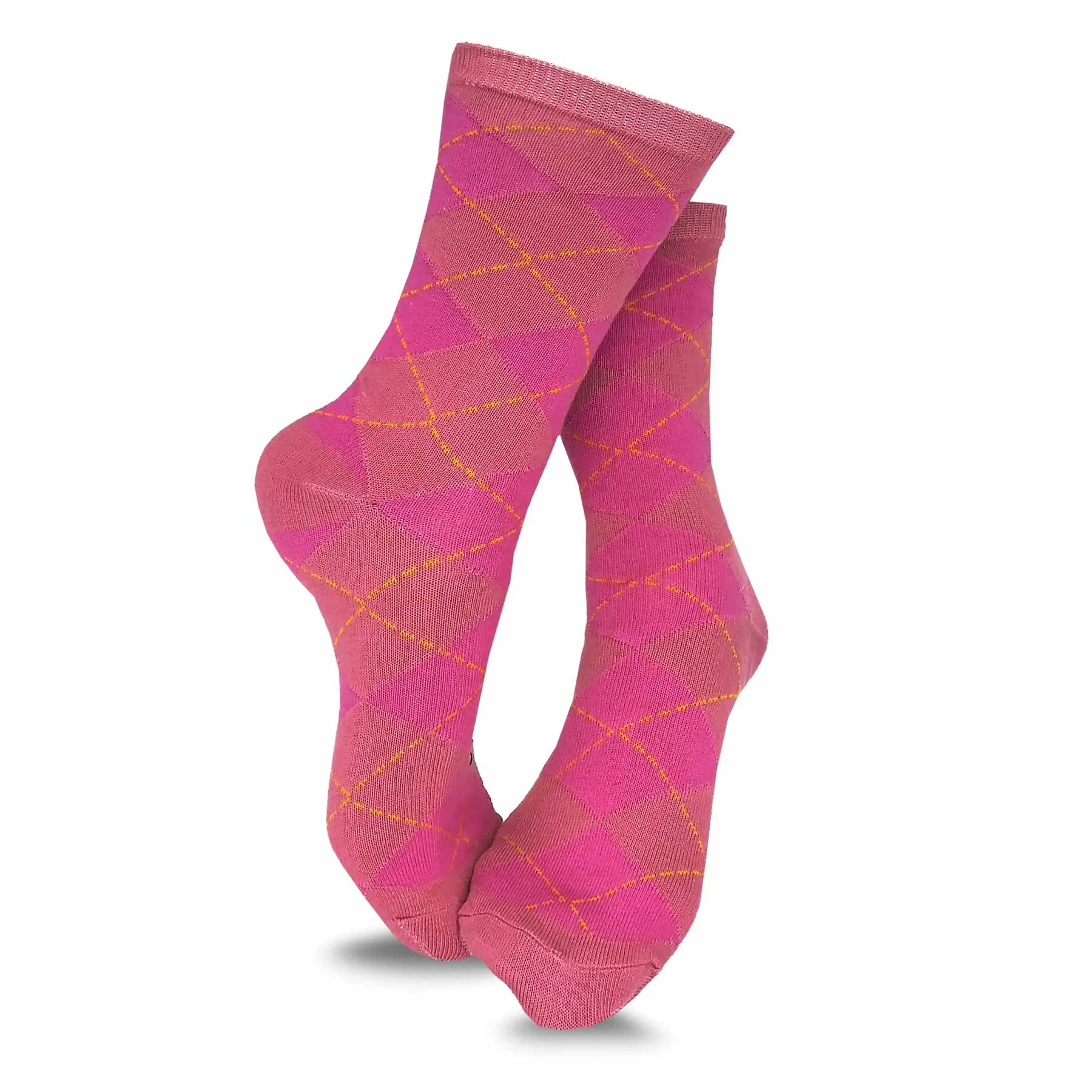 TeeHee Socks Women's Casual Polyester Crew Argyle Ministripe 12-Pack (1118998)