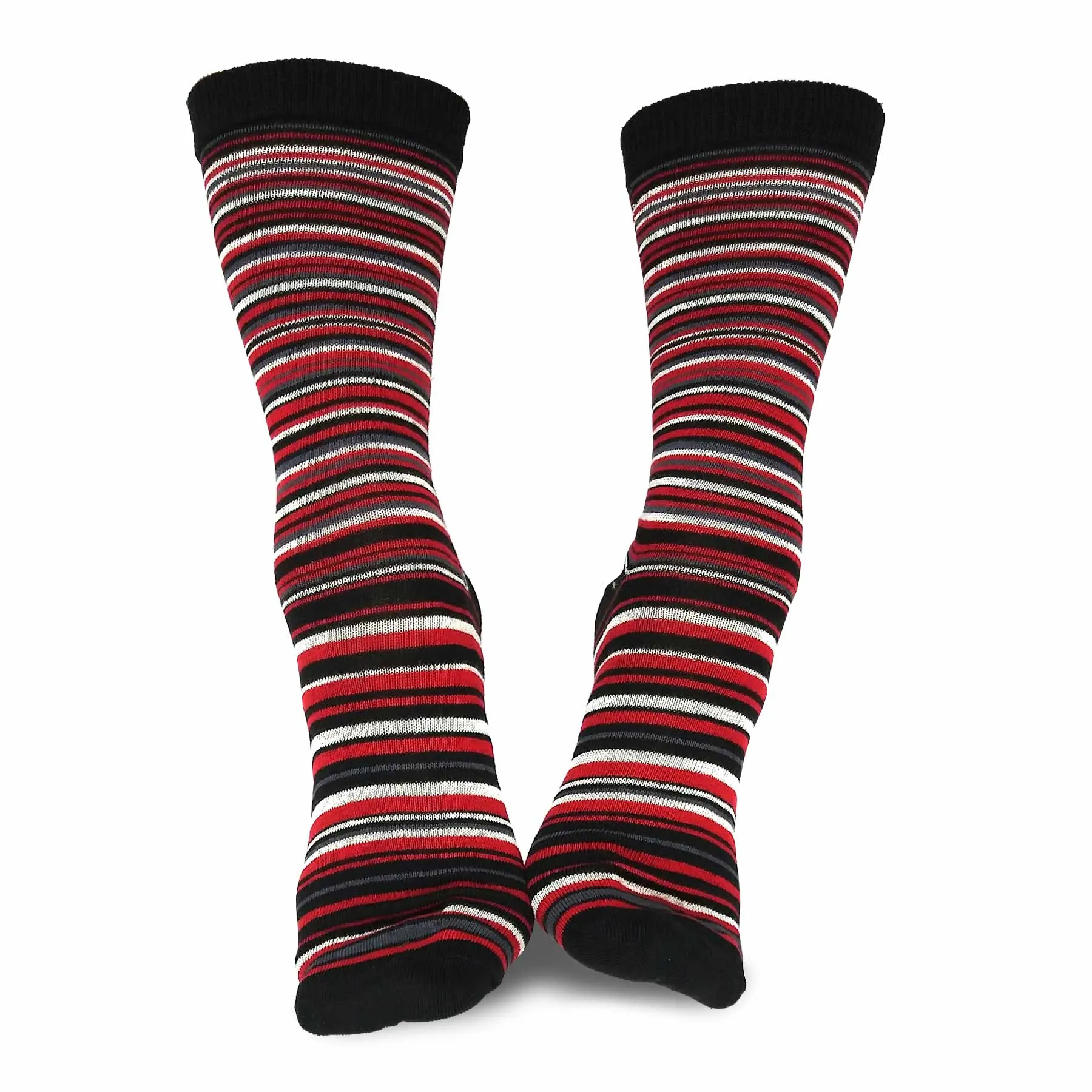 TeeHee Socks Women's Casual Polyester Crew Argyle Ministripe 12-Pack (1118998)