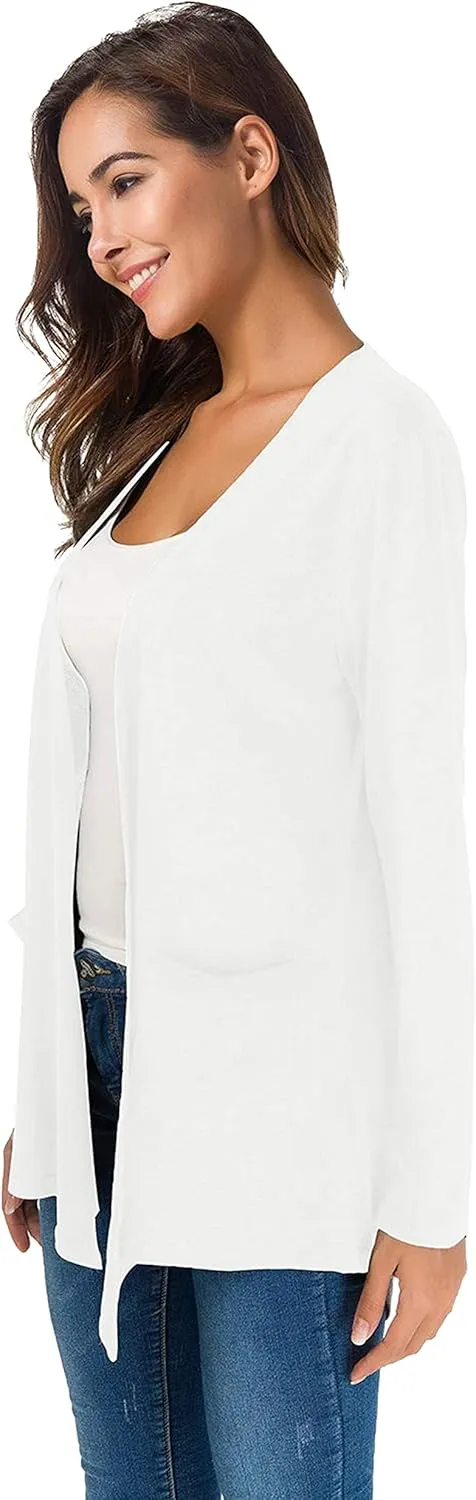 TownCat Cardigans for Women Loose Casual Long Sleeved Open Front Breathable Cardigans with Pockets