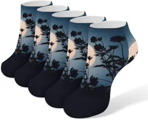 Women Socks Flower Printed Christmas Socks Ankle Socks Athletic Socks Slipper Socks No Show Socks