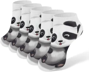 Women Socks Panda Star Printed Christmas Socks Ankle Socks Athletic Socks Slipper Socks No Show Socks