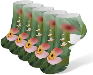 Women Socks Spring Flower Printed Christmas Socks Ankle Socks Athletic Socks Slipper Socks No Show Socks