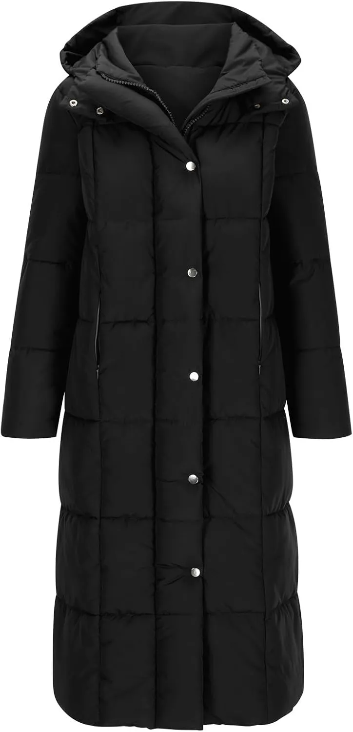 Women Winter Coats Plus Size Long Puffer Jackets Casual Oversized Thicken Down Coats Long Sleeve Overcoats